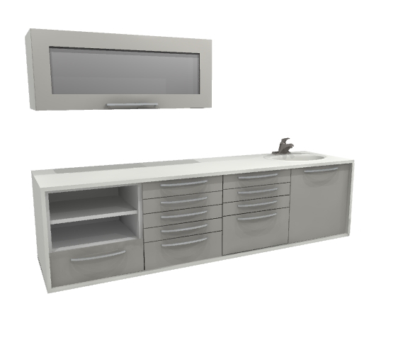  Concept GERBIER 4 lments suspendus + 1 meuble haut